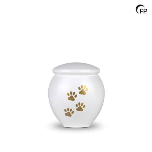 HU 902 M Metaal dierenurn medium - Serenity White