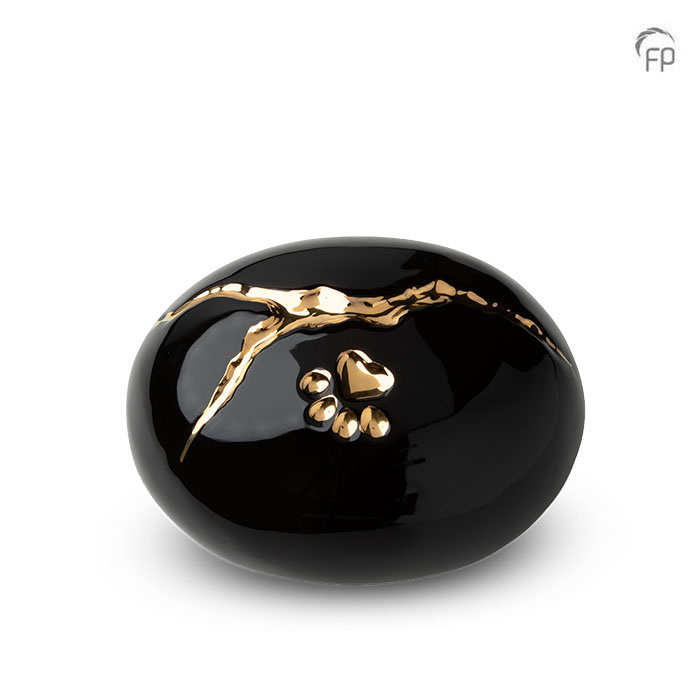 KU 208 Keramische dierenurn Kintsugi