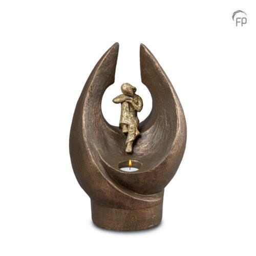 UGK 086 BT Keramische urn brons Mijn wereld stond stil